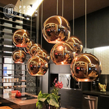 咖啡厅创意个性现代吧台电镀玻璃球吊灯圆形单头西餐厅服装店灯