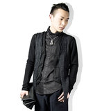 原创潮牌 CHINIS日系黑色棉麻亚麻中长款发型师马甲纯色马夹外套