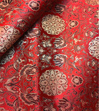 织锦缎 红木家具坐垫抱枕布料 枕头套仿古桌布门帘 观音花 红色