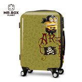 张小盒小黄人系列海盗时代拉杆箱万向轮24寸行李旅行箱包男女硬箱