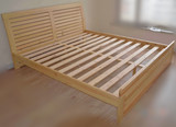 实木单人床1.2双人床1.5米1.8 松木靠背高箱体儿童床特价市内包邮