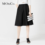 MO&Co.百搭纯色简约高腰太空棉A字伞形半身裙短裙MA161SKT13 moco