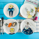 菜盘子陶瓷器创意家用骨瓷汤盘深盘饭盘卡通韩式焗饭盘子餐具套装