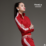 VeeLa2016春季新品修身时尚开衫休闲上衣 运动女装外套卫衣
