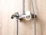 墙式增压淋浴器全铜冷热龙头升降超薄圆形喷头花洒套装淋浴全铜入