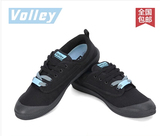 Volley Australia帆布鞋正品代购黑色低帮系带一脚蹬板鞋豆豆鞋子