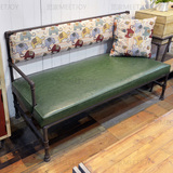 特价美式loft复古铁艺沙发椅单人酒吧咖啡厅椅创意双人时尚三人椅