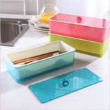 新款筷子盒带盖沥水创意钻石面设计韩国厨房餐具收纳盒筷笼