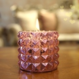 钻石造型礼盒蜡烛 天然精油蜡烛 香薰蜡烛无烟 玻璃杯蜡烛 烛台