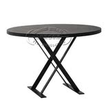 黑色钢琴烤漆洽淡桌创意铁艺烤漆咖啡桌北欧简约圆形餐桌书桌定制