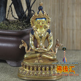 【佛缘汇】尼泊尔进口纯手工 3寸 纯铜红铜半鎏金 长寿佛 佛像