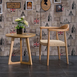 北欧乡村休闲咖啡餐厅白蜡实木餐桌椅 简约现代洽淡客厅椅子厂家