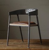 美式乡村做旧复古餐桌椅实木组合套桌休闲咖啡店椅电脑椅咖啡桌椅