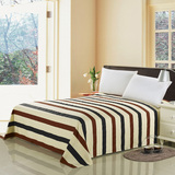床单单件纯棉加厚加大欧式圆角全棉布条纹格子单人1.8m双人2.0m床