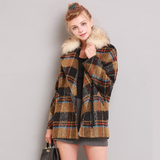 2015新款冬装毛呢外套女显瘦加厚羊毛呢大衣时尚保暖毛领茧型大衣