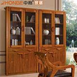 中格家具现代中式实木组合书柜 白蜡木书房储物办公家用书柜