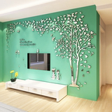 爱情森林水晶立体亚克力墙贴特价电视背景墙客厅沙发卧室墙饰装饰