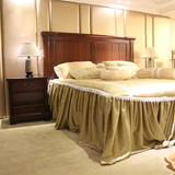 新中式后现代家具双人床方形布艺床 高级定制样板房酒店会所别墅