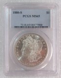 PCGS-MS65美国1880年S版摩根1元大银币