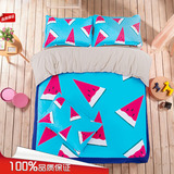 韩棉3D数码西瓜图案床单被套三四件套 1.2米儿童床笠1.5m1.8米床