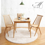 北欧宜家 实木餐桌椅组合 客厅桌子原木日式饭桌休息桌咖啡桌子