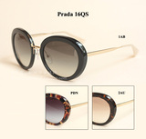 全球购 现货到！15新款 Prada 16QS 复古圆框太阳镜 轻巧舒适