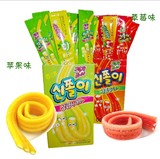 韩国进口零食 海太长舌头 长条软 酸甜糖 草莓/苹果/可乐味 27g