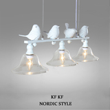 北欧复古简约创意个性铁艺灯饰工业风餐厅吧台温馨田园小鸟吊灯