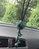 汽车挂件 车内挂饰墨绿色花朵个性后视镜挂件女 创意车载汽车用品
