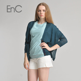 代购EnC专柜正品 时尚纯色薄款针织开衫 简约长袖毛衣EHCK23731W
