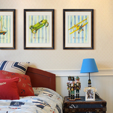美式卧室装饰画 儿童房床头挂画 竖版卡通动漫飞机汽车二三联壁画