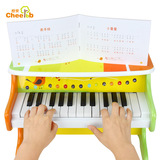 乐玩具橙爱儿童木质小钢琴25键仿真可弹奏 宝宝木制早教电子琴音