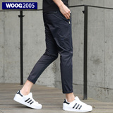WOOG2005男士休闲九分裤子 2016夏季新款 韩版修身藏青色9分男裤