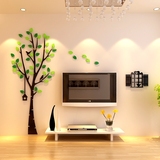 厅卧室玄关电视背景墙创意相思爱情树亚克力3d水晶立体墙贴鸟笼客
