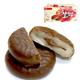 韩国进口零食 LOTTE乐天巧克力打糕派 糯米年糕夹心派186g*2盒品