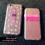 原宿趣味可乐汽水iPhone6 plus手机壳 苹果6 粉红PINK全包保护套