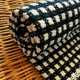 黑白千鸟格 交叉回廊棉线花边沙发垫布艺时尚沙发巾四季通用坐垫