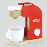 VIGA红色咖啡机V50234|幼儿园过家家仿真娃娃家玩具木质厨房餐具