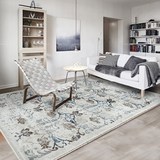 美式地毯客厅茶几垫 现代简约卧室床边毯北欧日式图案大