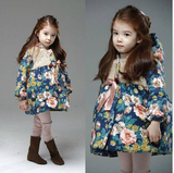 2015冬装冬季韩版新款女童童装外套儿童碎花加厚加绒棉服棉衣棉袄
