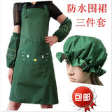 新款防污KT猫韩版加厚防水防油绘画围裙成厨房家居工作服反穿衣