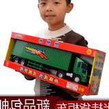 惯性工程车玩具儿童仿真运输汽车模型大号加长卡车半挂厢式货柜车