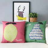 甜美水果粉色绿色北欧清新宜家风格简约棉麻抱枕沙发靠垫大号靠垫