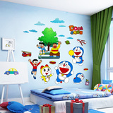 卡通创意机器猫贴纸 儿童房装饰墙贴 卧室床头温馨可移除墙上贴画