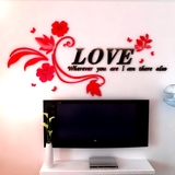 壁房间装饰品浪漫3D亚克力立体情侣墙贴纸画卧室客厅电视背景墙