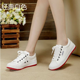 白色球鞋韩版潮平底低帮休闲女版帆布鞋系带女式学生防滑运动鞋单