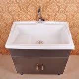 板陶瓷落地式特价优质不锈钢阳台洗衣柜浴室柜深水池盆槽带搓衣