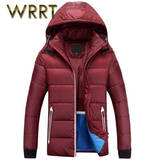 WRRT 年韩版时尚男士加厚长袖短款羽绒服可脱卸帽纯色6486