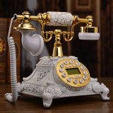 慕臻仿古电话机欧式复古电话机白色老中式古董家用转盘时尚座机