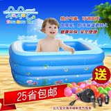inhand婴幼儿游泳池 超大三环方形充气儿童游泳戏水池 宝宝洗澡池
